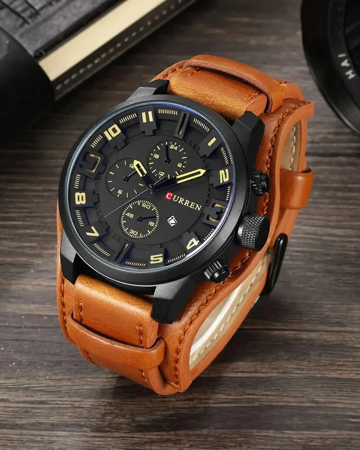 Thorne | Chronograph Watch with Leather Strap