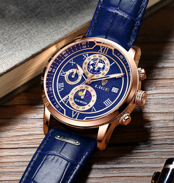 Luxury Leather Chronograph Timepiece