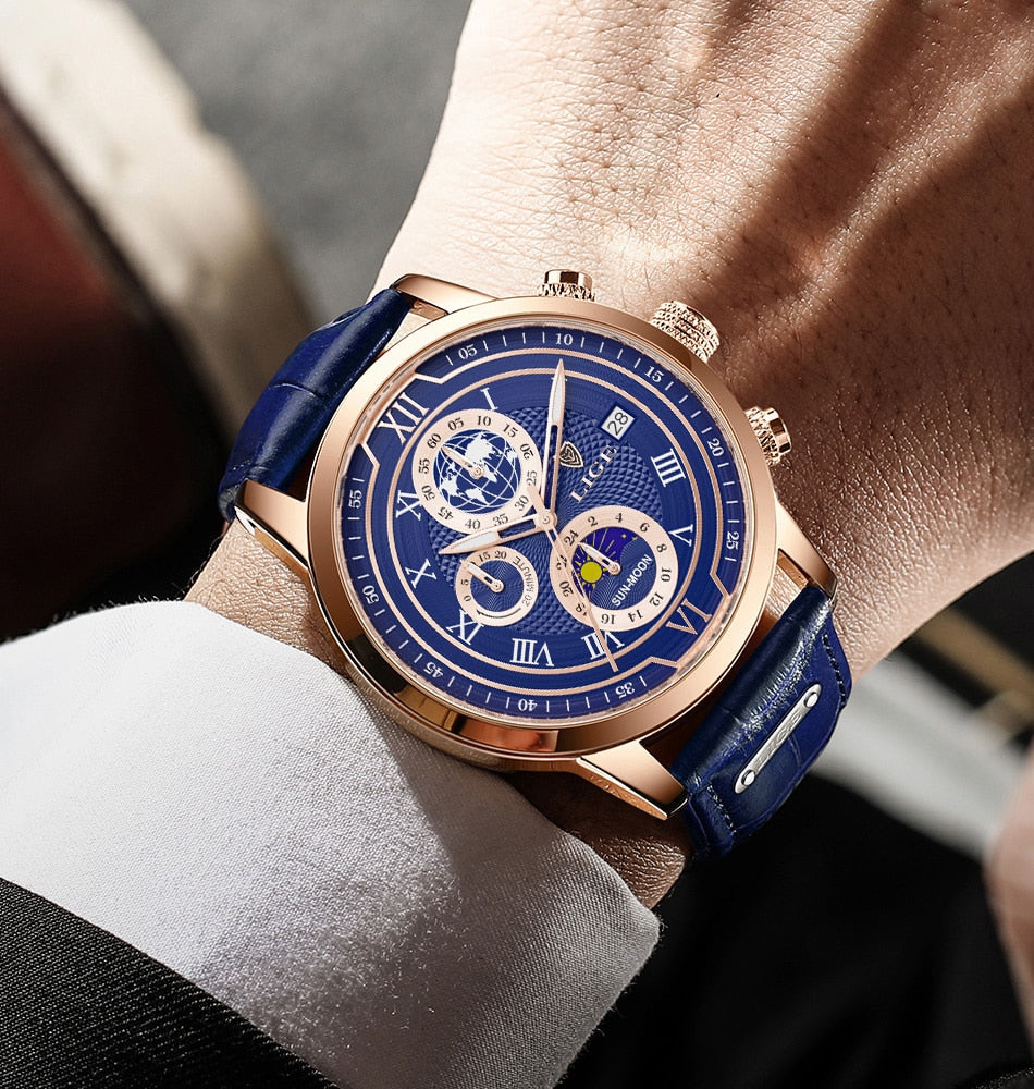 Luxury Leather Chronograph Timepiece