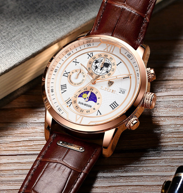 Luxury Leather Chronograph Timepiece