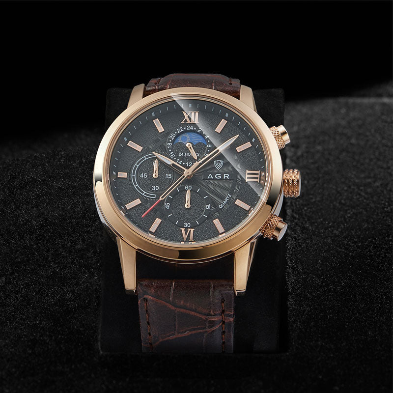 Luxury Leather Quartz Timepiece