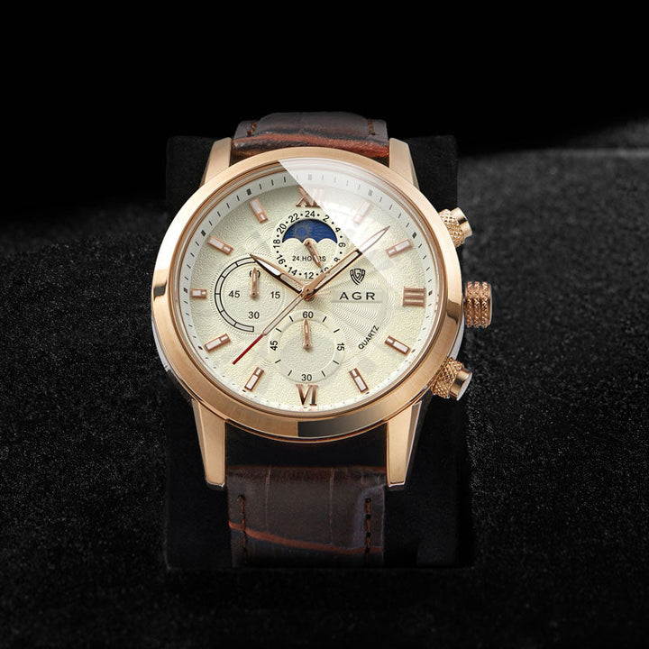 Luxury Leather Quartz Timepiece