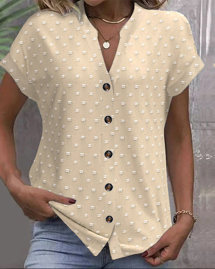Luna | Button Down V-Neck Shirt