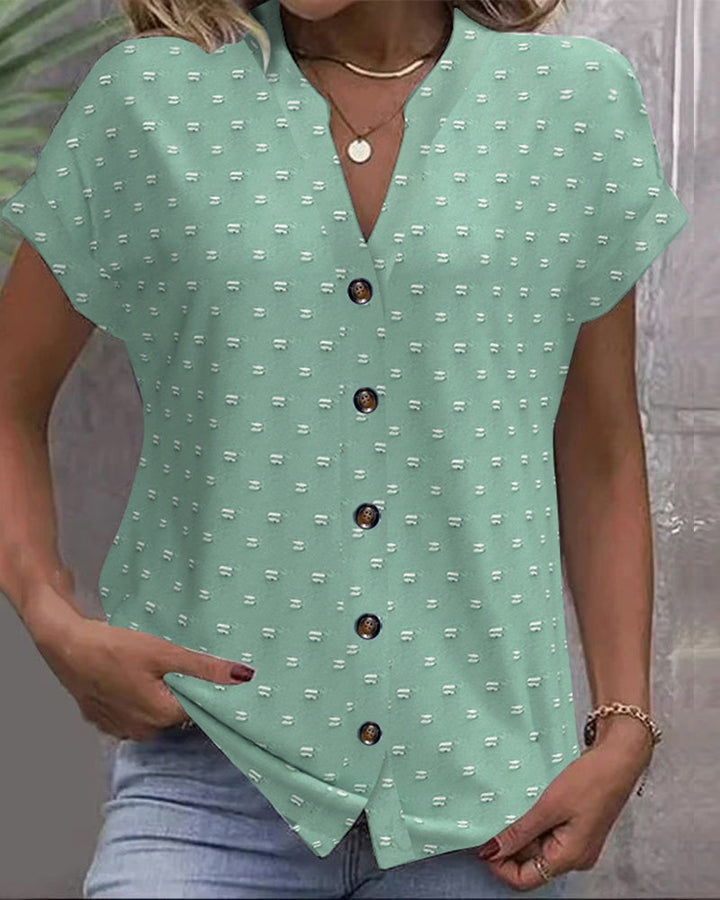 Luna | Button Down V-Neck Shirt
