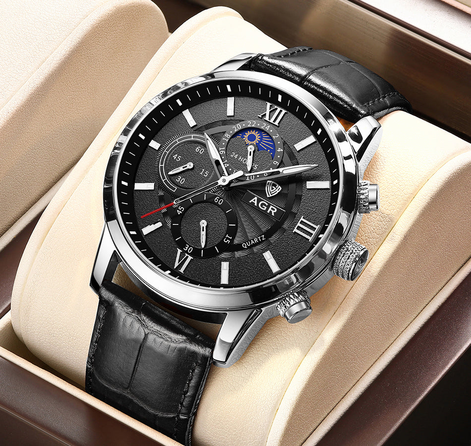 Luxury Leather Quartz Timepiece