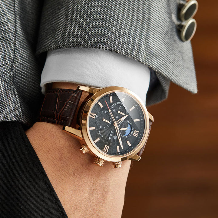 Luxury Leather Quartz Timepiece