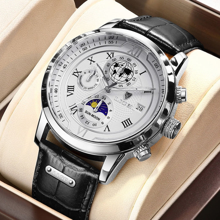Luxury Leather Chronograph Timepiece