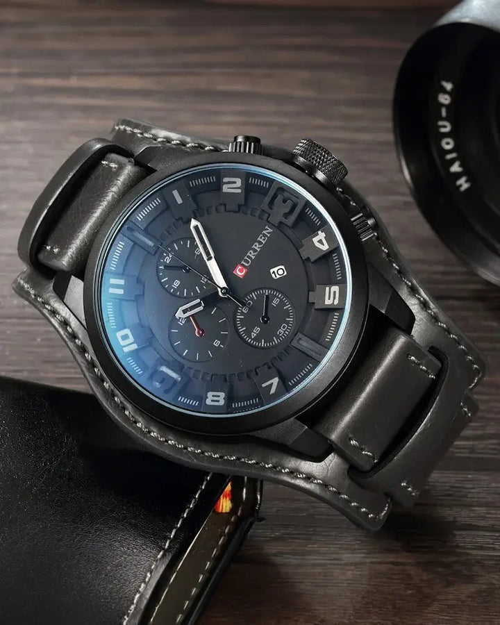 Thorne | Chronograph Watch with Leather Strap