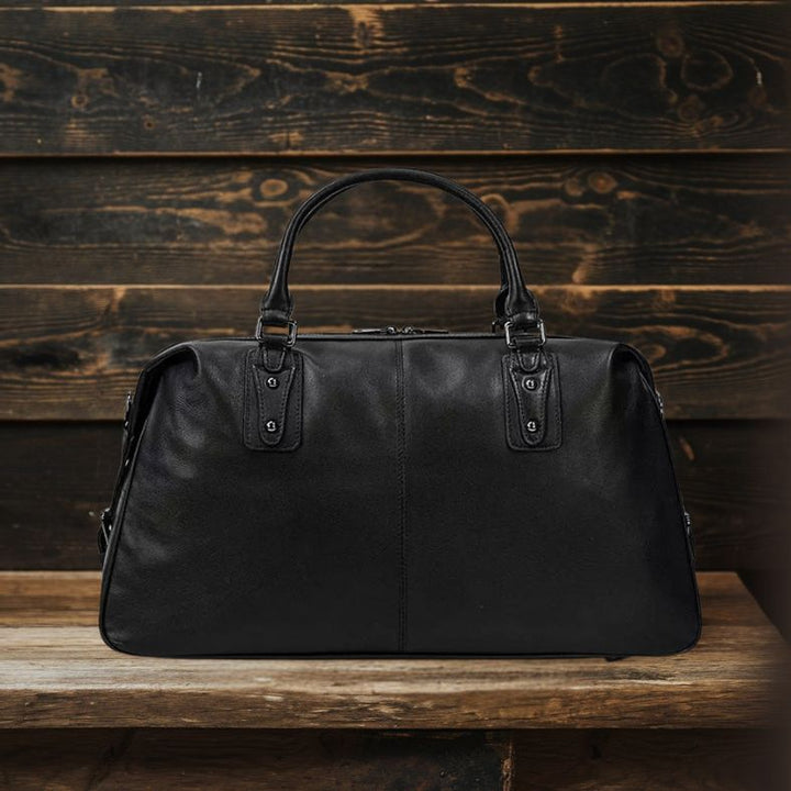 Declan | Black Leather Travel Bag