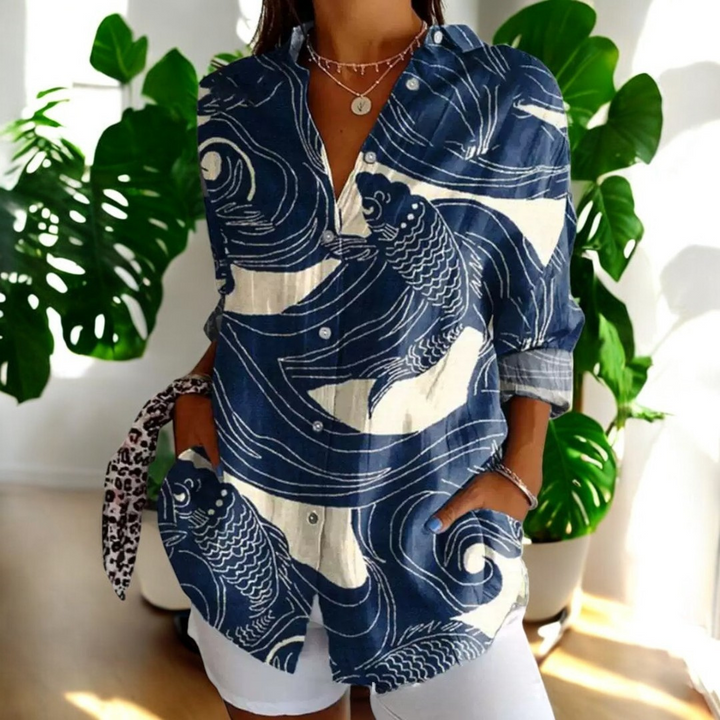 Stella | Long Sleeve Button Up Vintage Floral Shirt