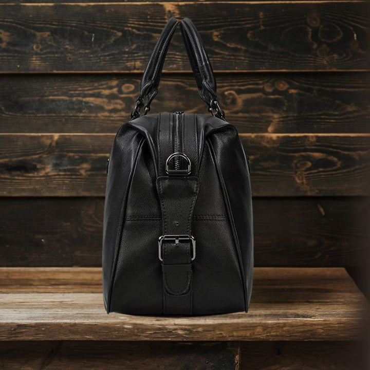 Declan | Black Leather Travel Bag
