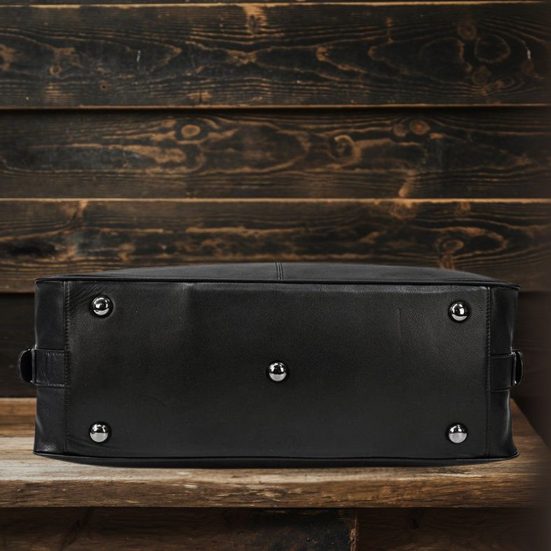Declan | Black Leather Travel Bag
