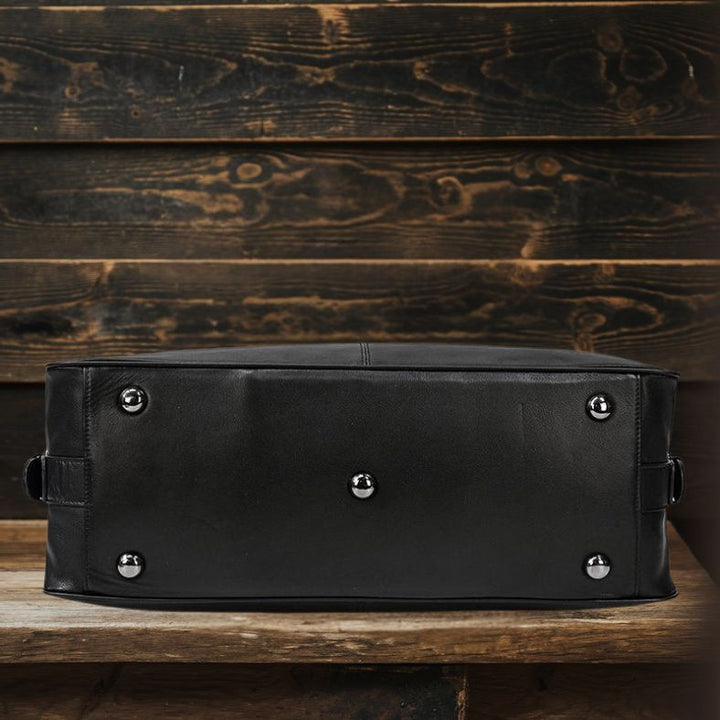 Declan | Black Leather Travel Bag