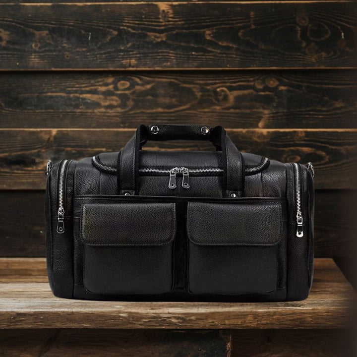 Jude | Black Leather Travel Tote