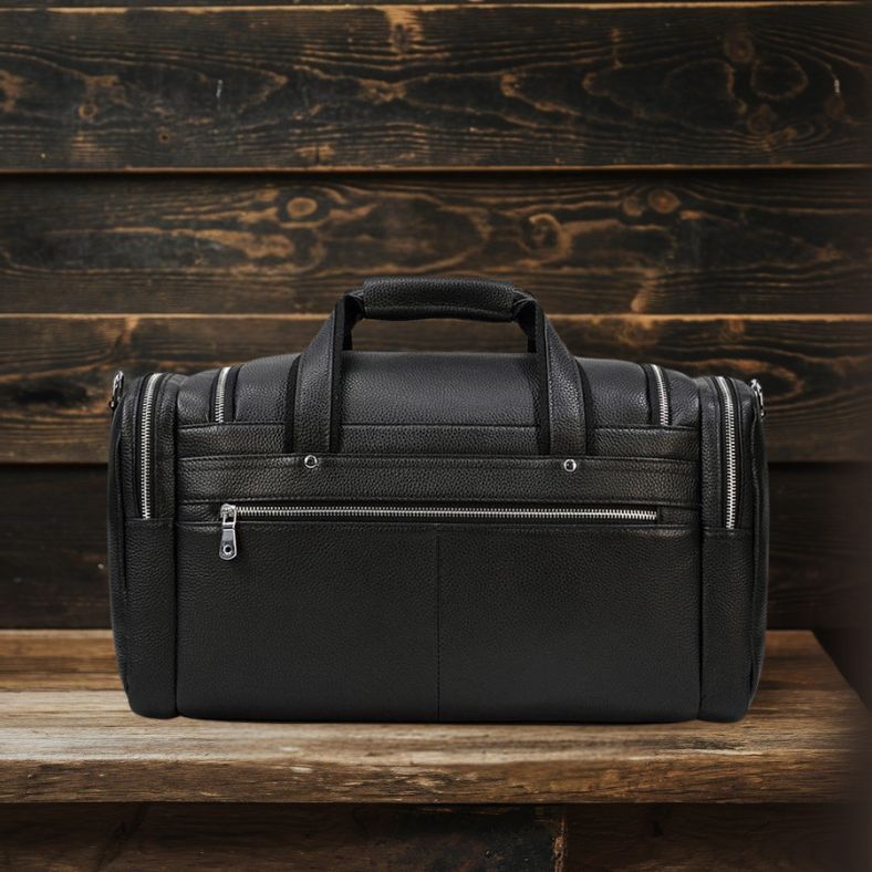 Jude | Black Leather Travel Tote