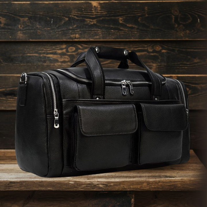 Jude | Black Leather Travel Tote