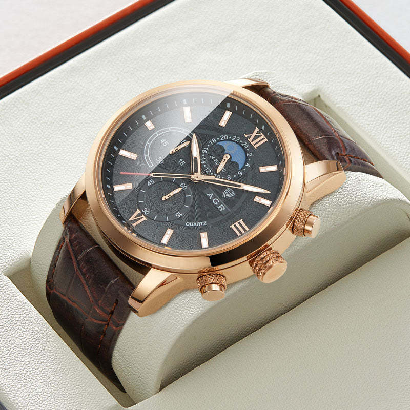 Luxury Leather Quartz Timepiece