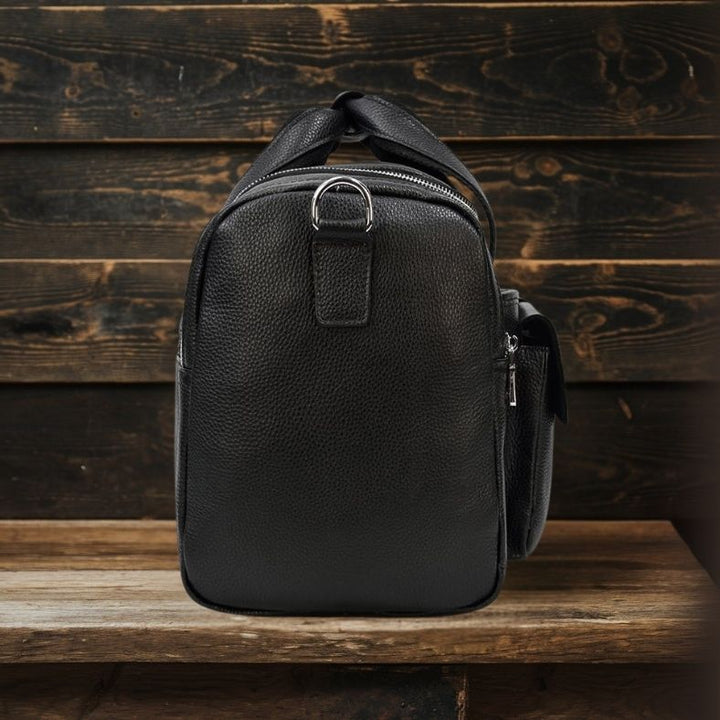 Jude | Black Leather Travel Tote