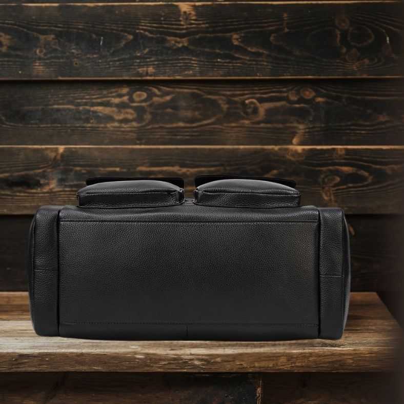Jude | Black Leather Travel Tote