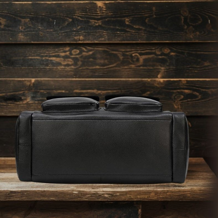 Jude | Black Leather Travel Tote