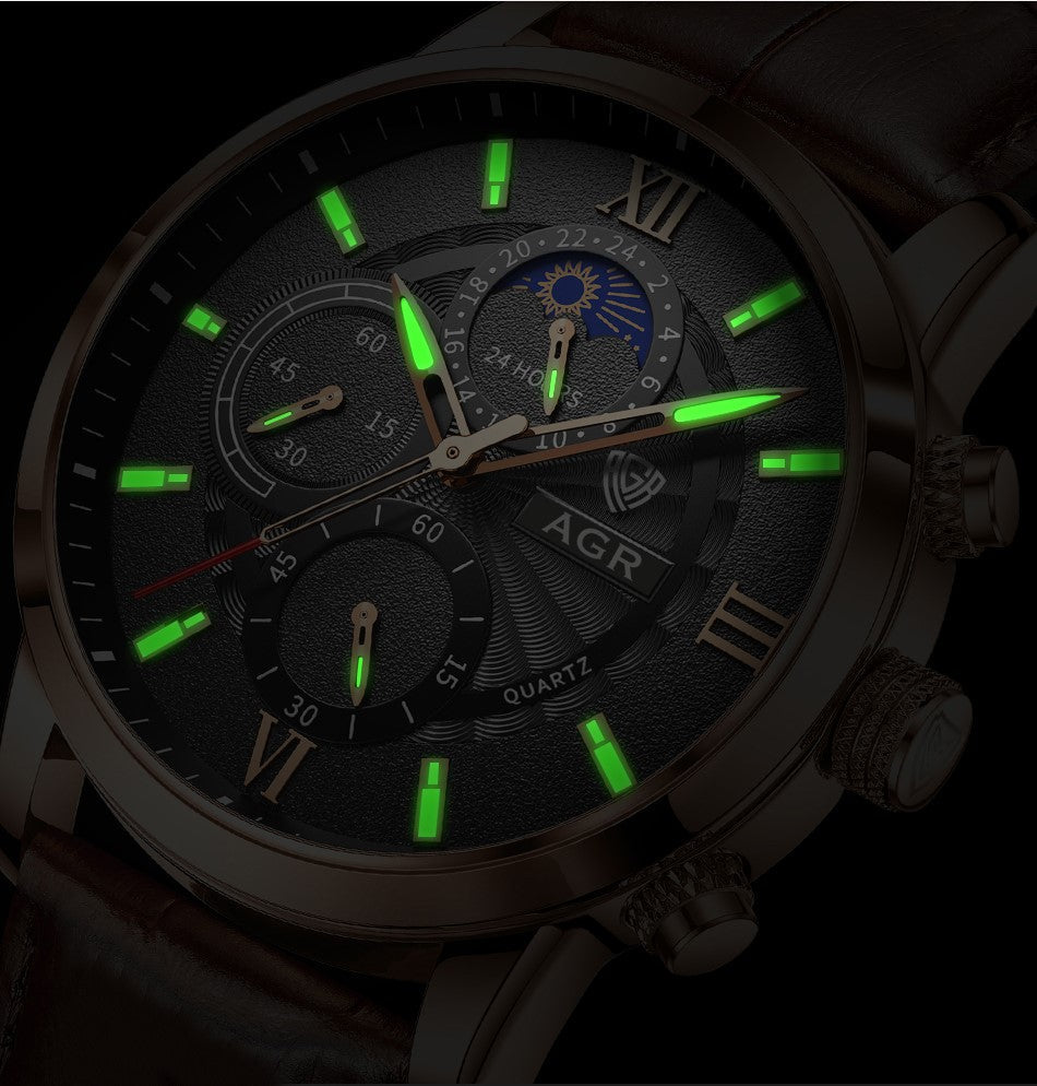 Luxury Leather Quartz Timepiece