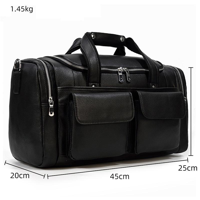 Jude | Black Leather Travel Tote
