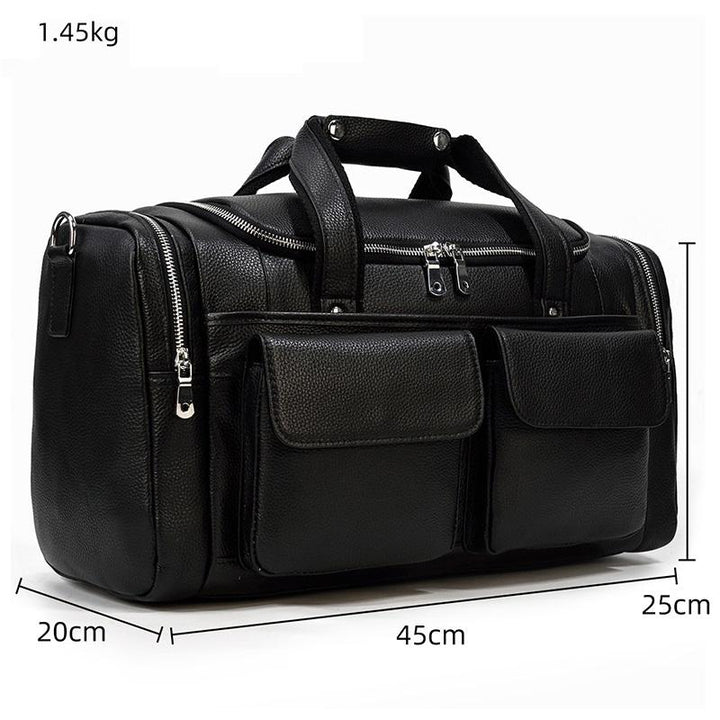 Jude | Black Leather Travel Tote