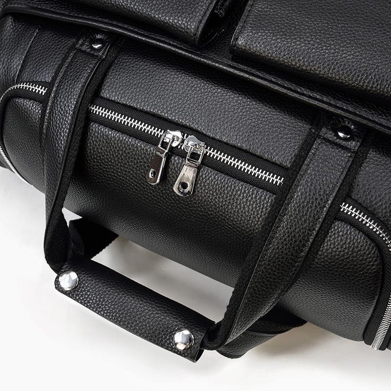 Jude | Black Leather Travel Tote