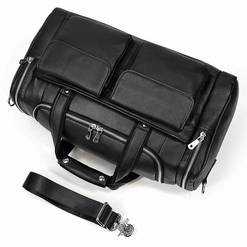 Jude | Black Leather Travel Tote