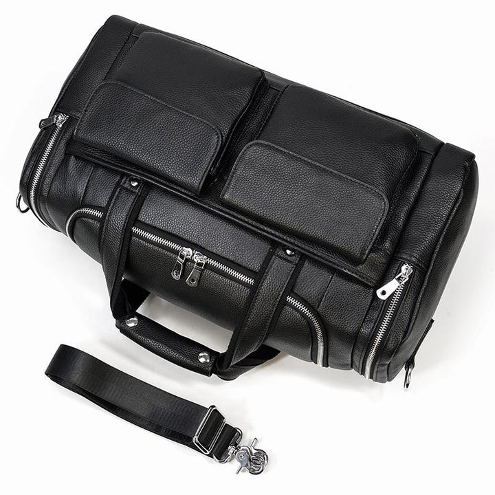 Jude | Black Leather Travel Tote