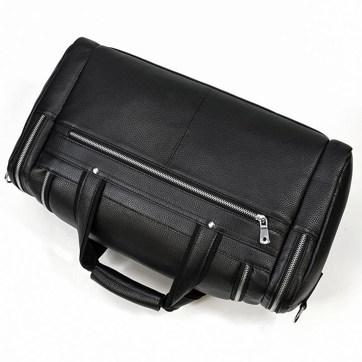 Jude | Black Leather Travel Tote
