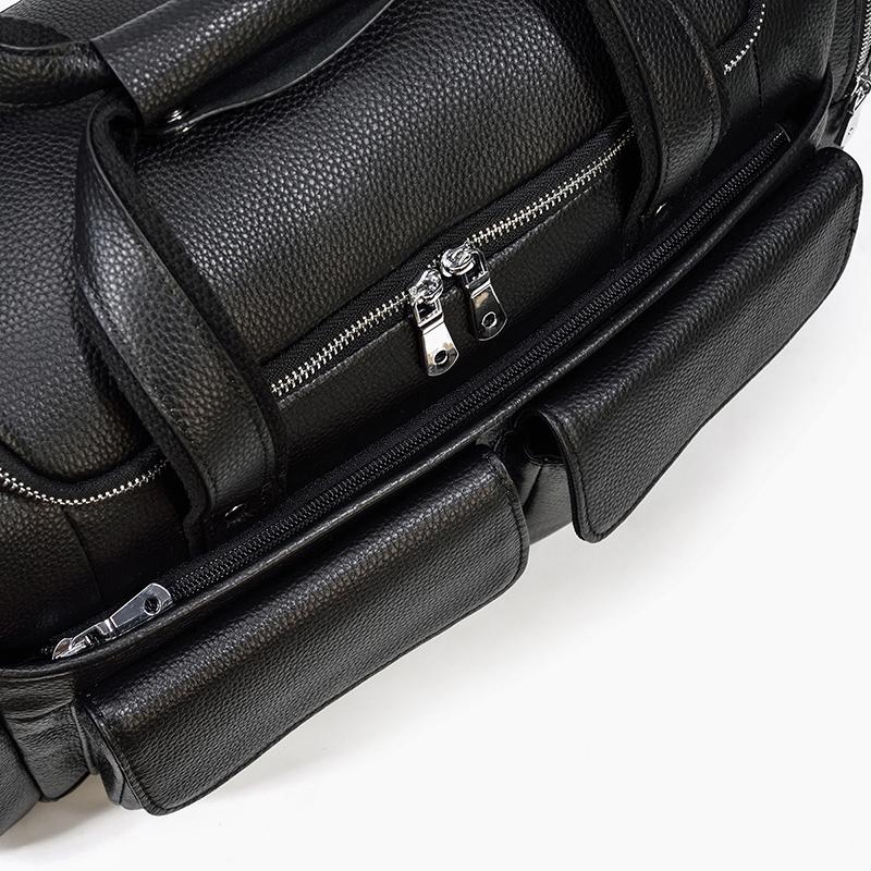 Jude | Black Leather Travel Tote