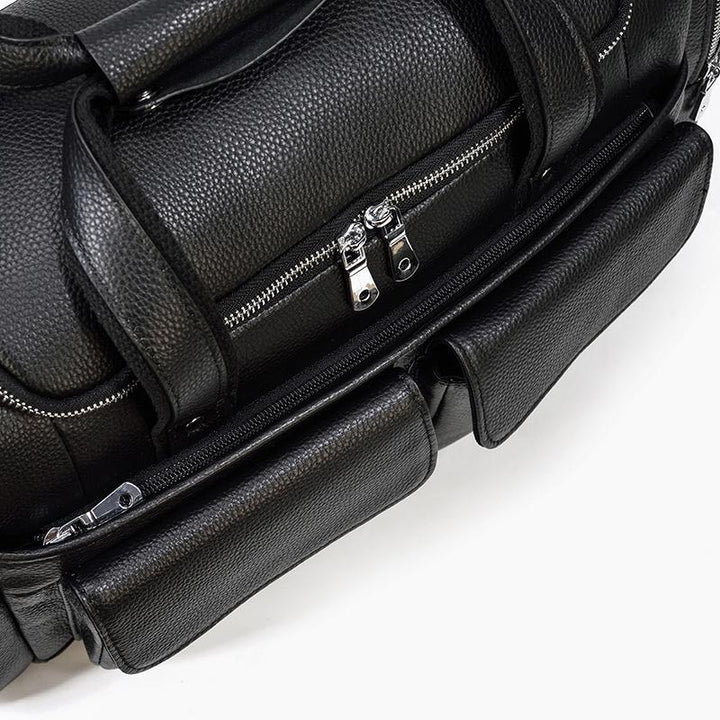 Jude | Black Leather Travel Tote