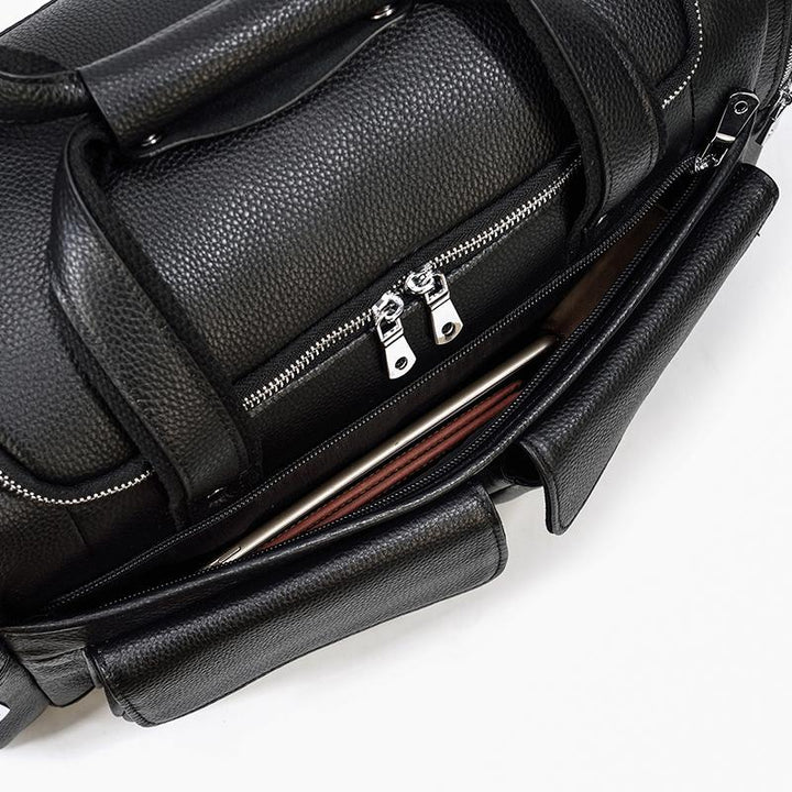 Jude | Black Leather Travel Tote