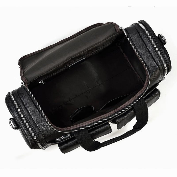 Jude | Black Leather Travel Tote