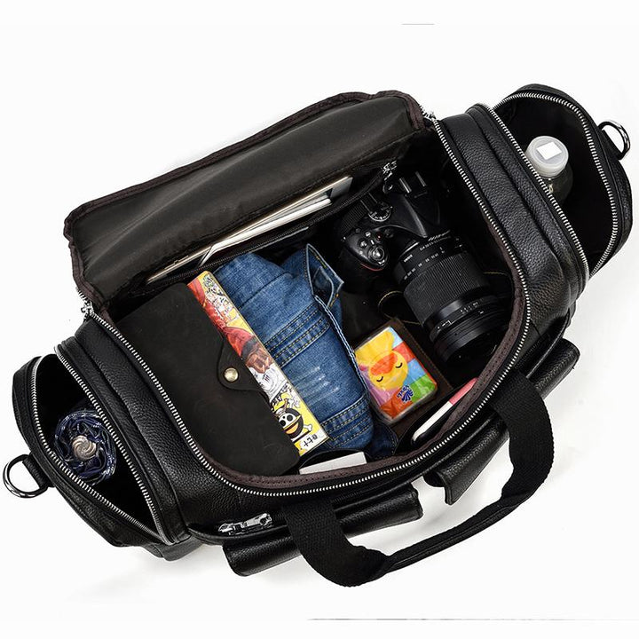 Jude | Black Leather Travel Tote