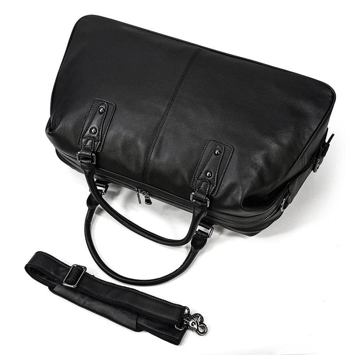 Declan | Black Leather Travel Bag
