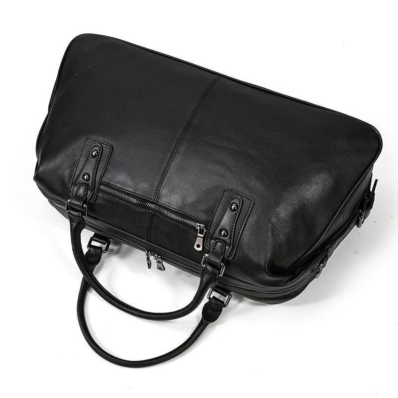 Declan | Black Leather Travel Bag