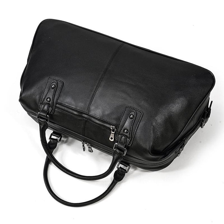 Declan | Black Leather Travel Bag