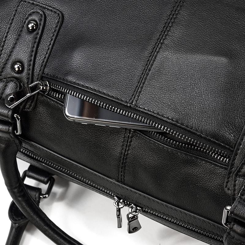 Declan | Black Leather Travel Bag