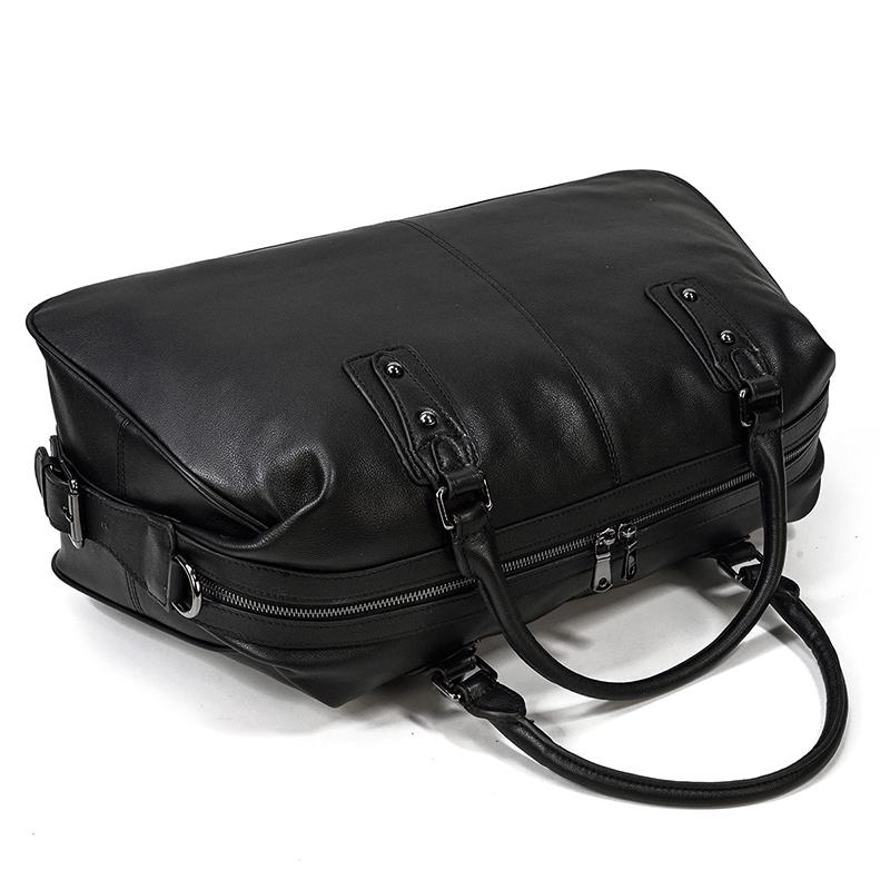 Declan | Black Leather Travel Bag