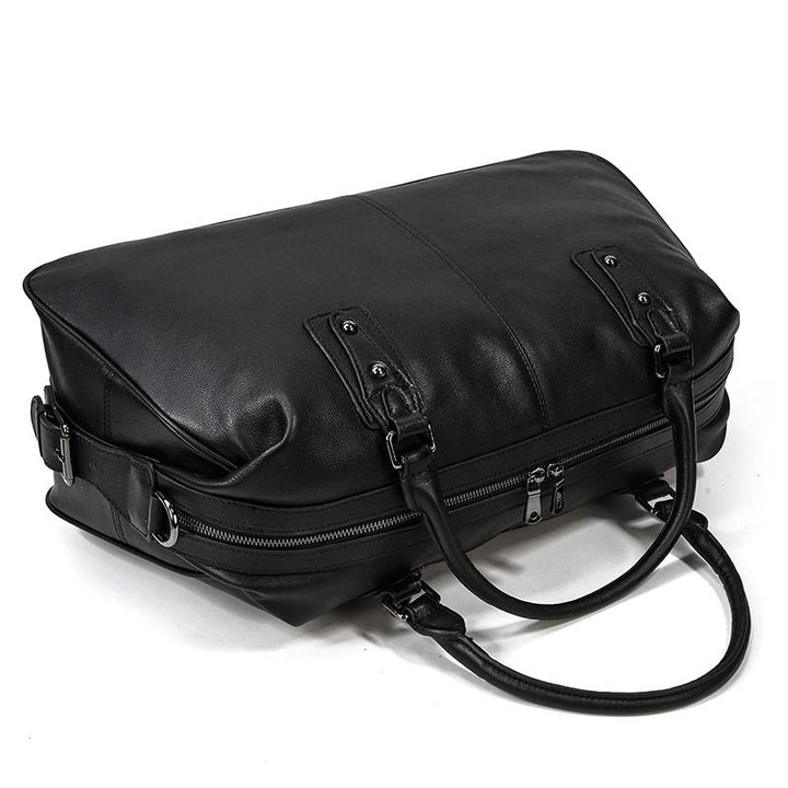 Declan | Black Leather Travel Bag