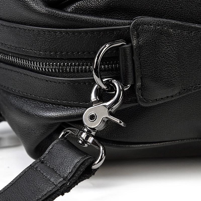 Declan | Black Leather Travel Bag
