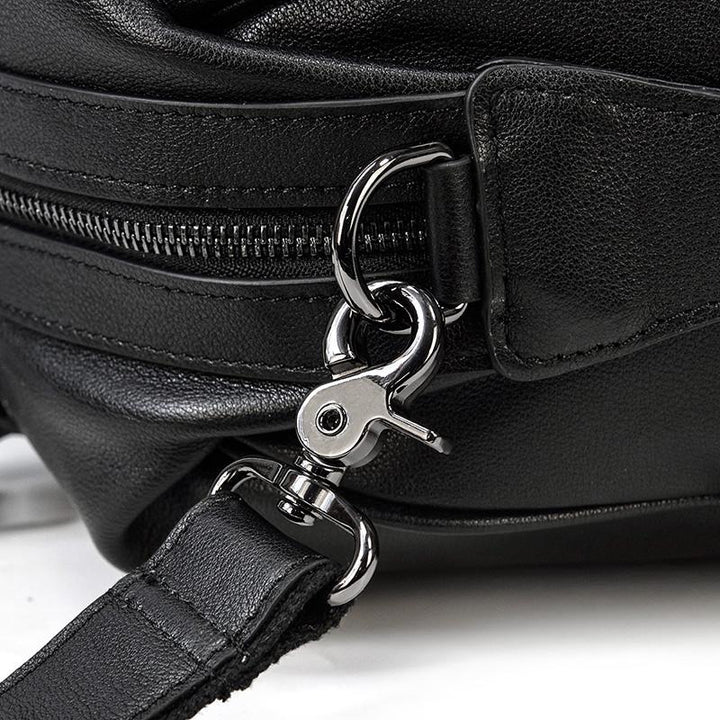 Declan | Black Leather Travel Bag