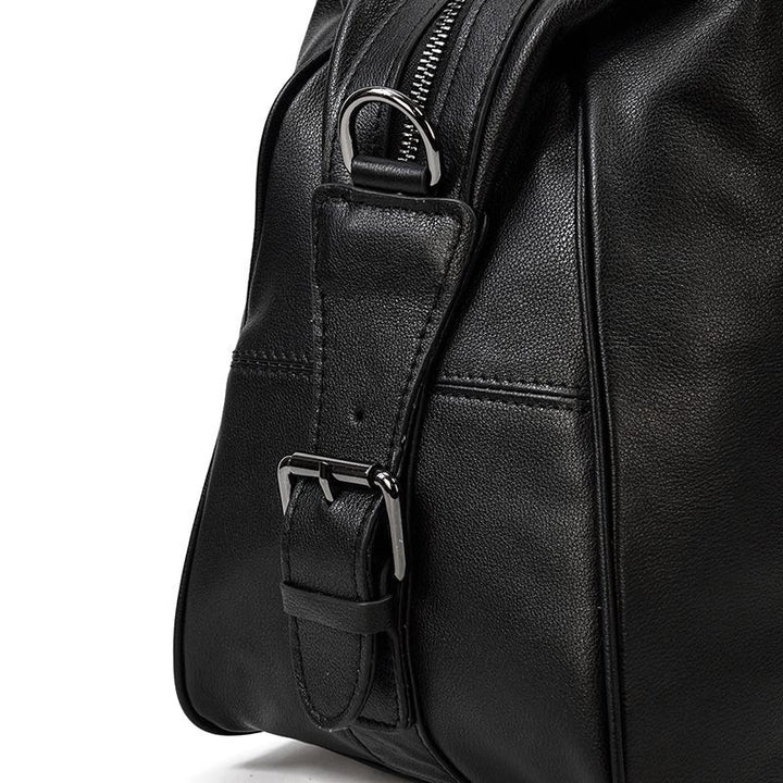 Declan | Black Leather Travel Bag