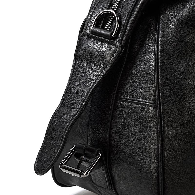 Declan | Black Leather Travel Bag