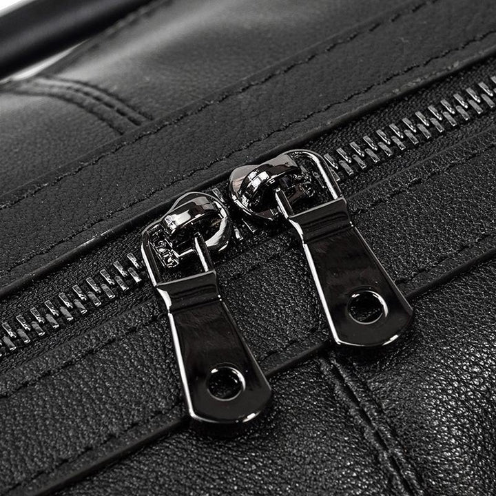 Declan | Black Leather Travel Bag