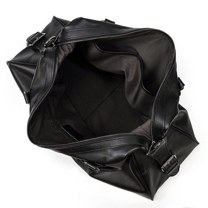 Declan | Black Leather Travel Bag