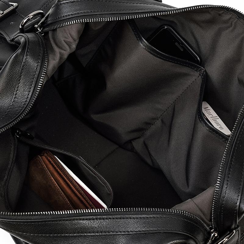 Declan | Black Leather Travel Bag