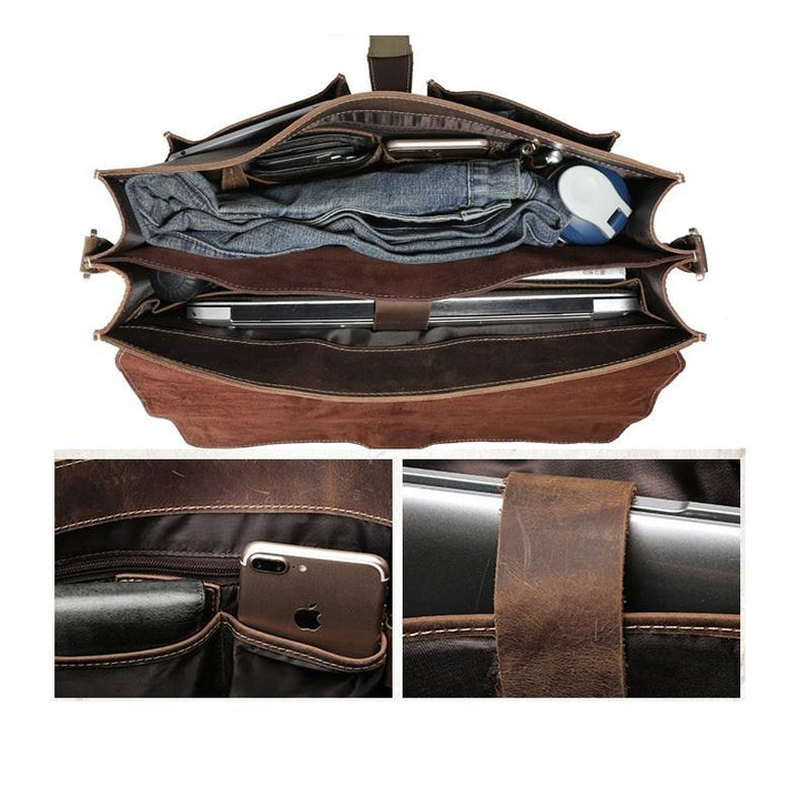 Callum | Brown Leather Shoulder Bag
